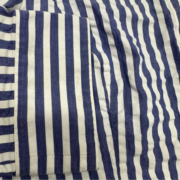 Lafayette 148 Striped Three Quarter Sleeve Button Down Shirt Womens Size 10 - Picture 5 of 10